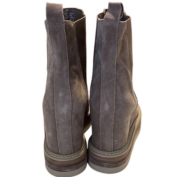 Vince Camuto Omassa Taupe Suede Pull On Boots Size 8.5 - Picture 3 of 11